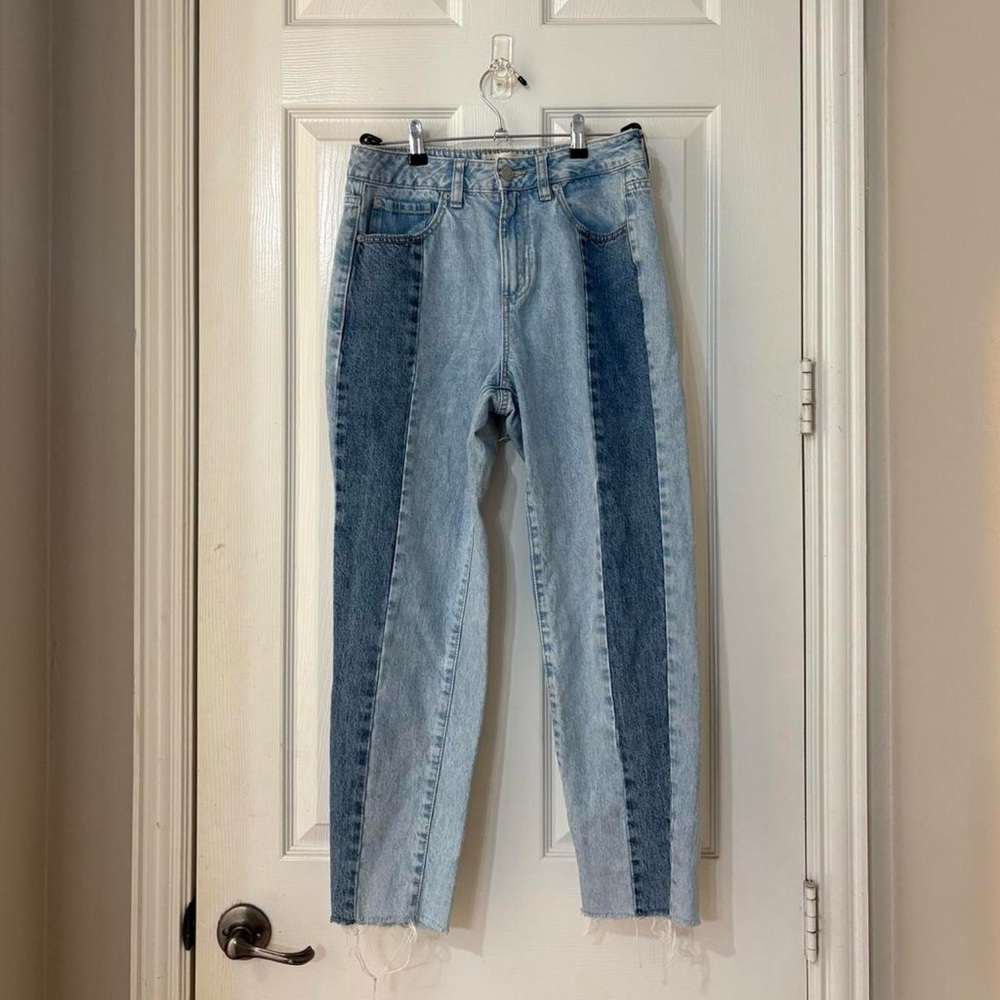 Garage Two- Tone Blue Mom Jeans